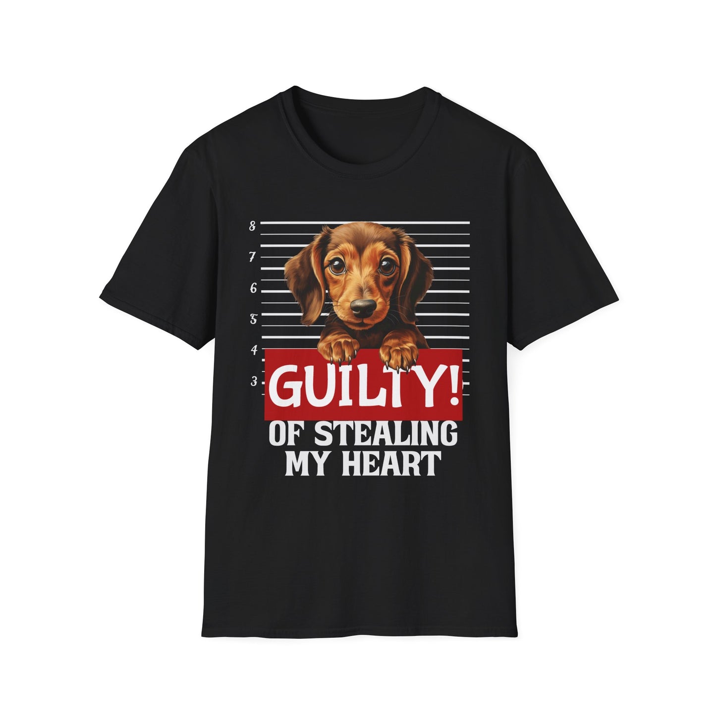 Funny Dachshund T-Shirt Mugshot Design