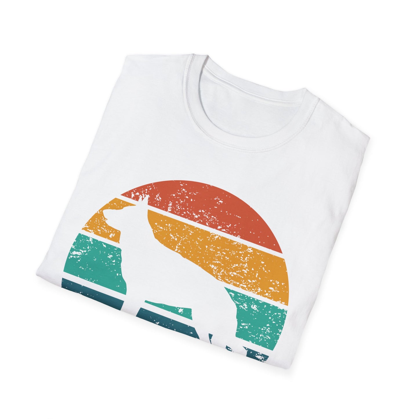 German Shepherd Dog Breed T-Shirt Distressed Retro Sunset Design