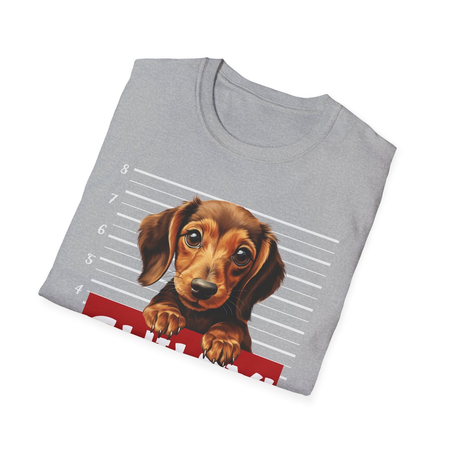 Funny Dachshund T-Shirt Mugshot Design