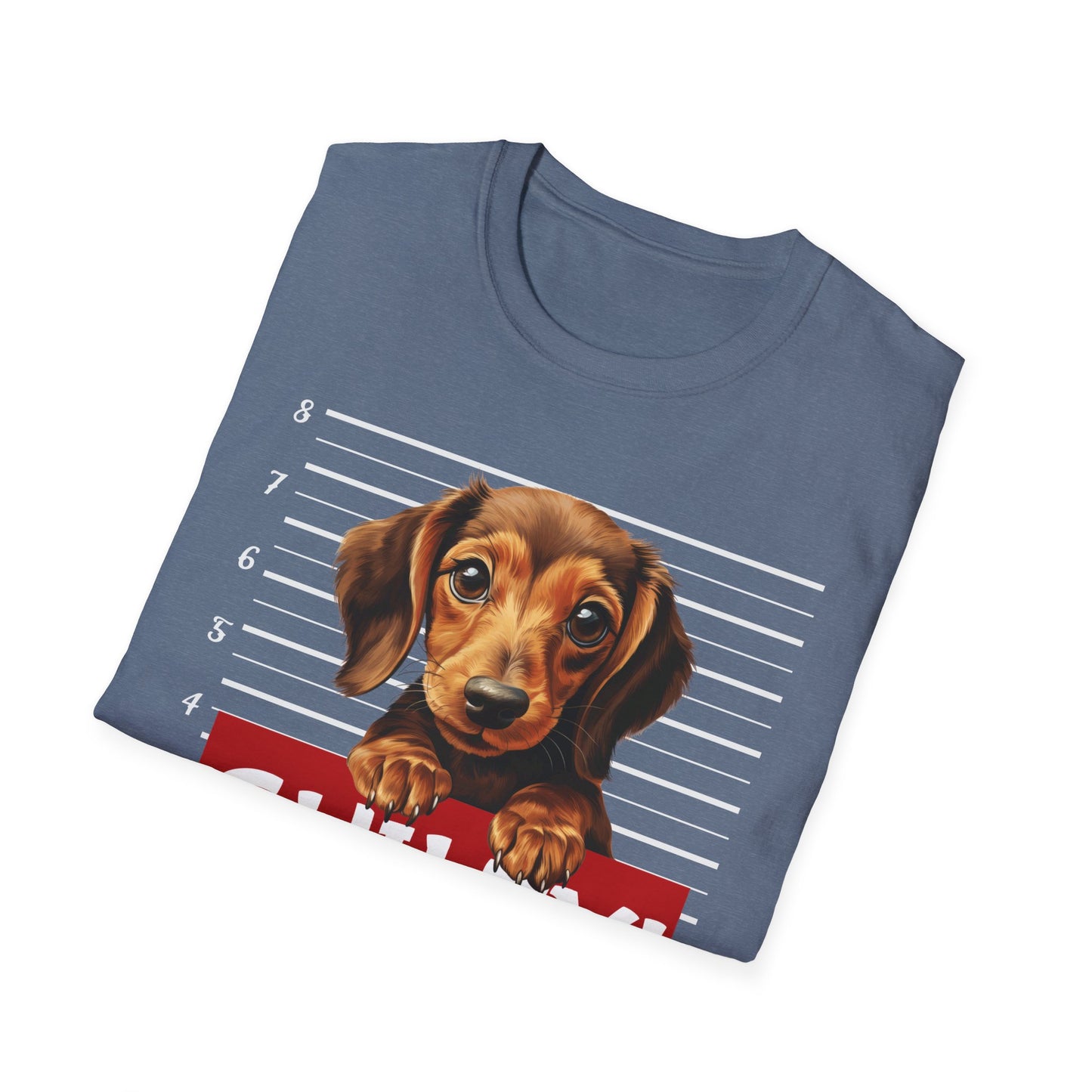 Funny Dachshund T-Shirt Mugshot Design