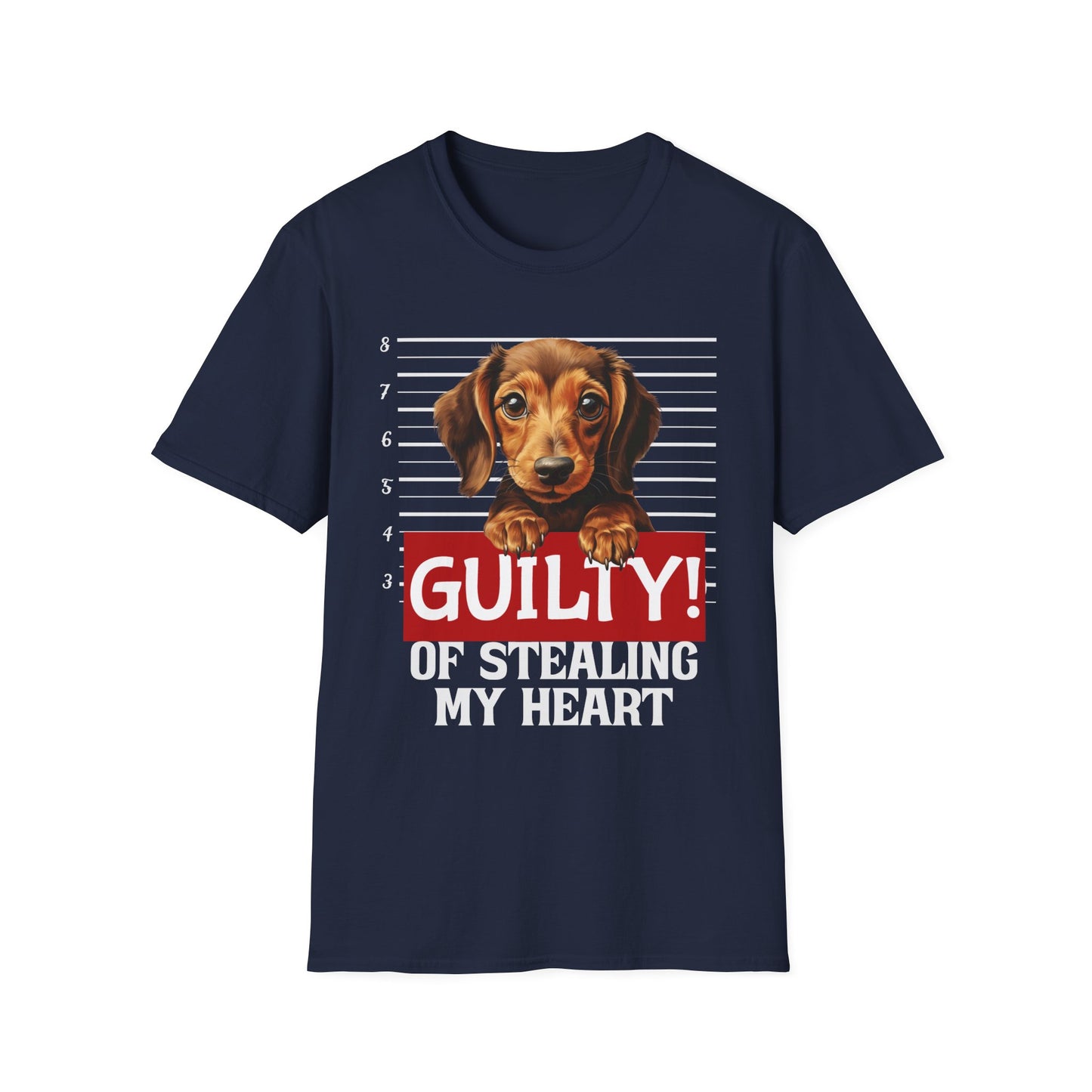 Funny Dachshund T-Shirt Mugshot Design