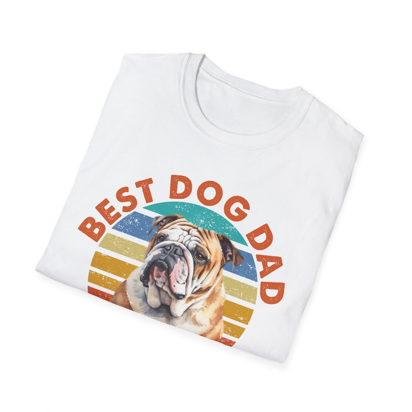 Bulldog Dad T-Shirt - Best Bulldog Dad Ever Retro Design