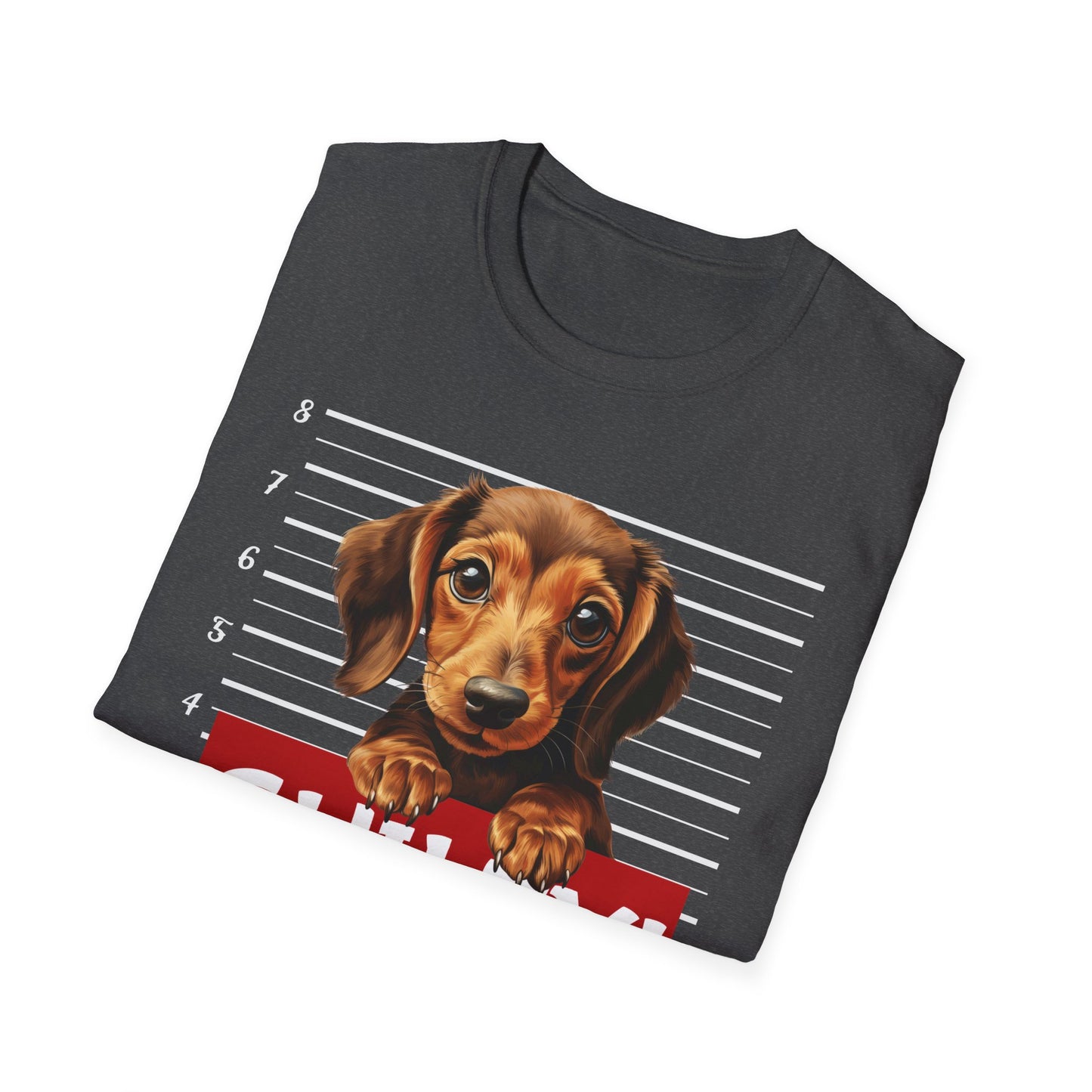Funny Dachshund T-Shirt Mugshot Design