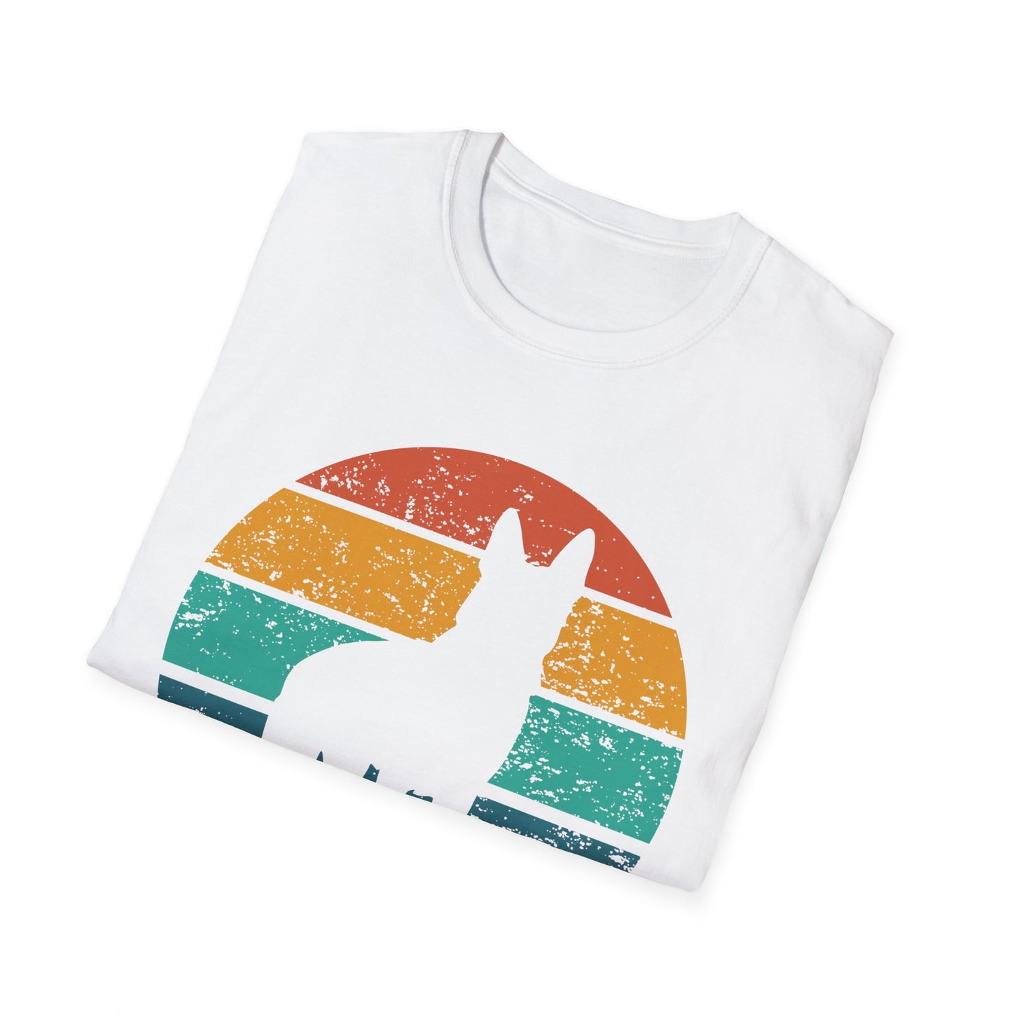 German Shepherd Dog Breed T-Shirt Distressed Retro Sunset Design