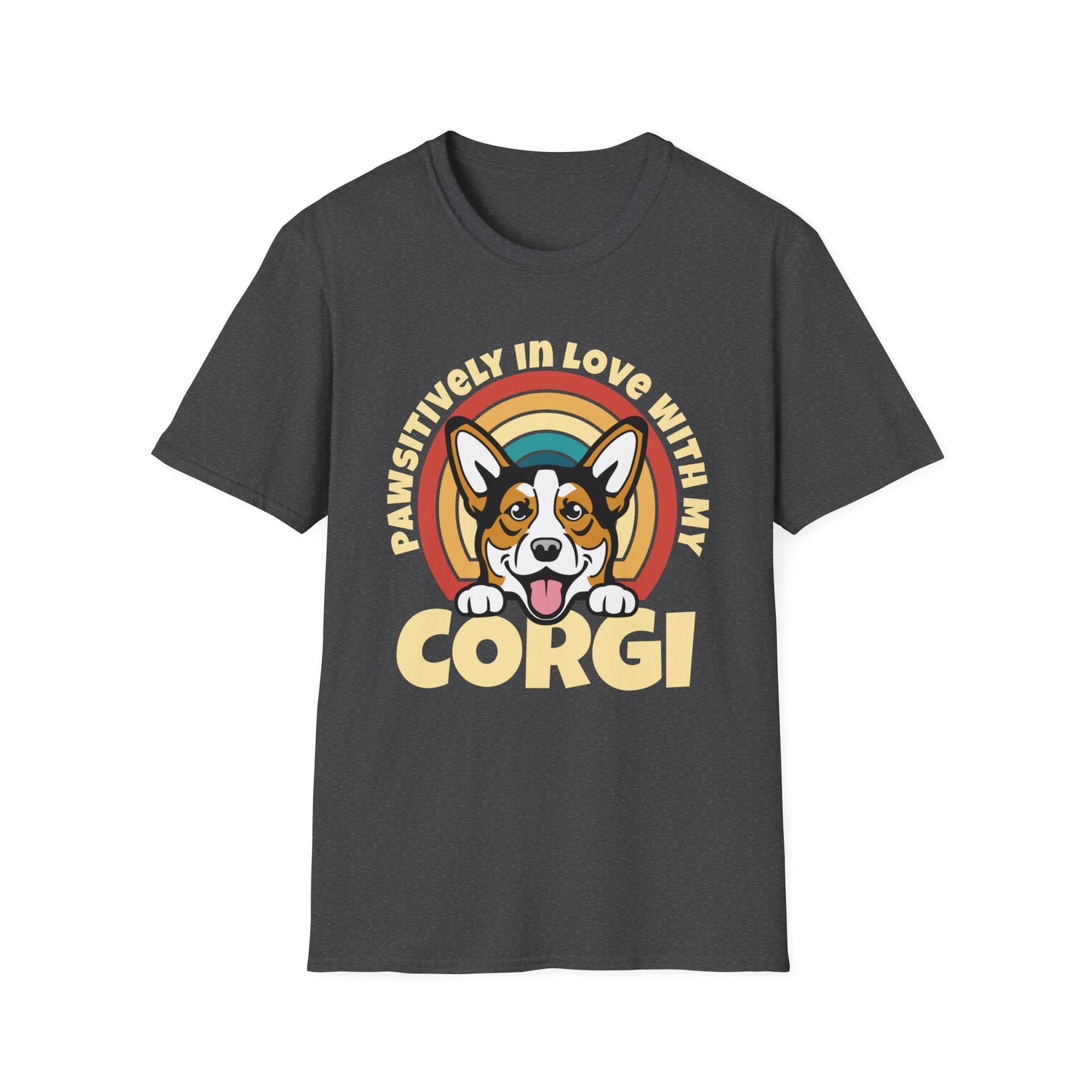 dark heather I Love My Corgi Pembroke Cardigan Welsh Dog Mom T-Shirt for women men adults humans