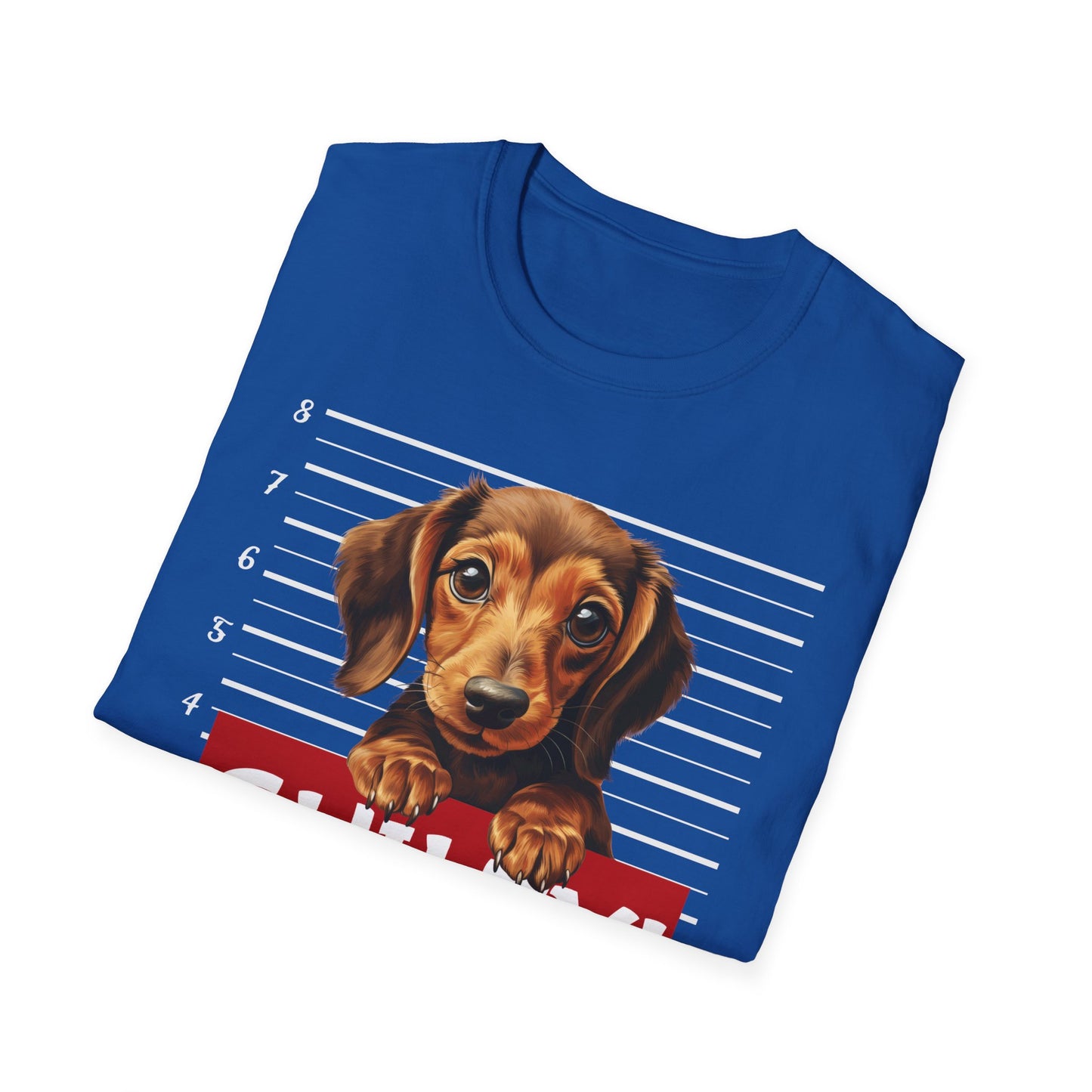 Funny Dachshund T-Shirt Mugshot Design