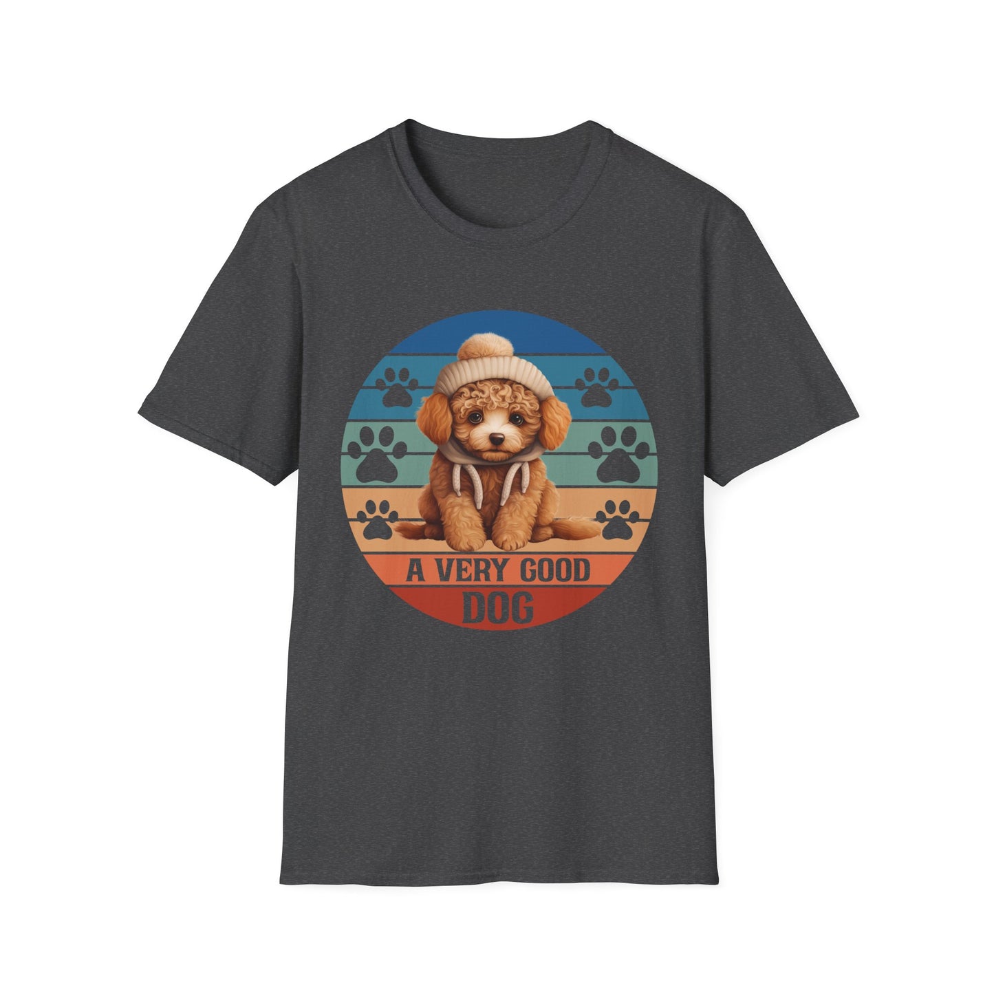Poodle Retro Sunset T-Shirt A Very Good Dog