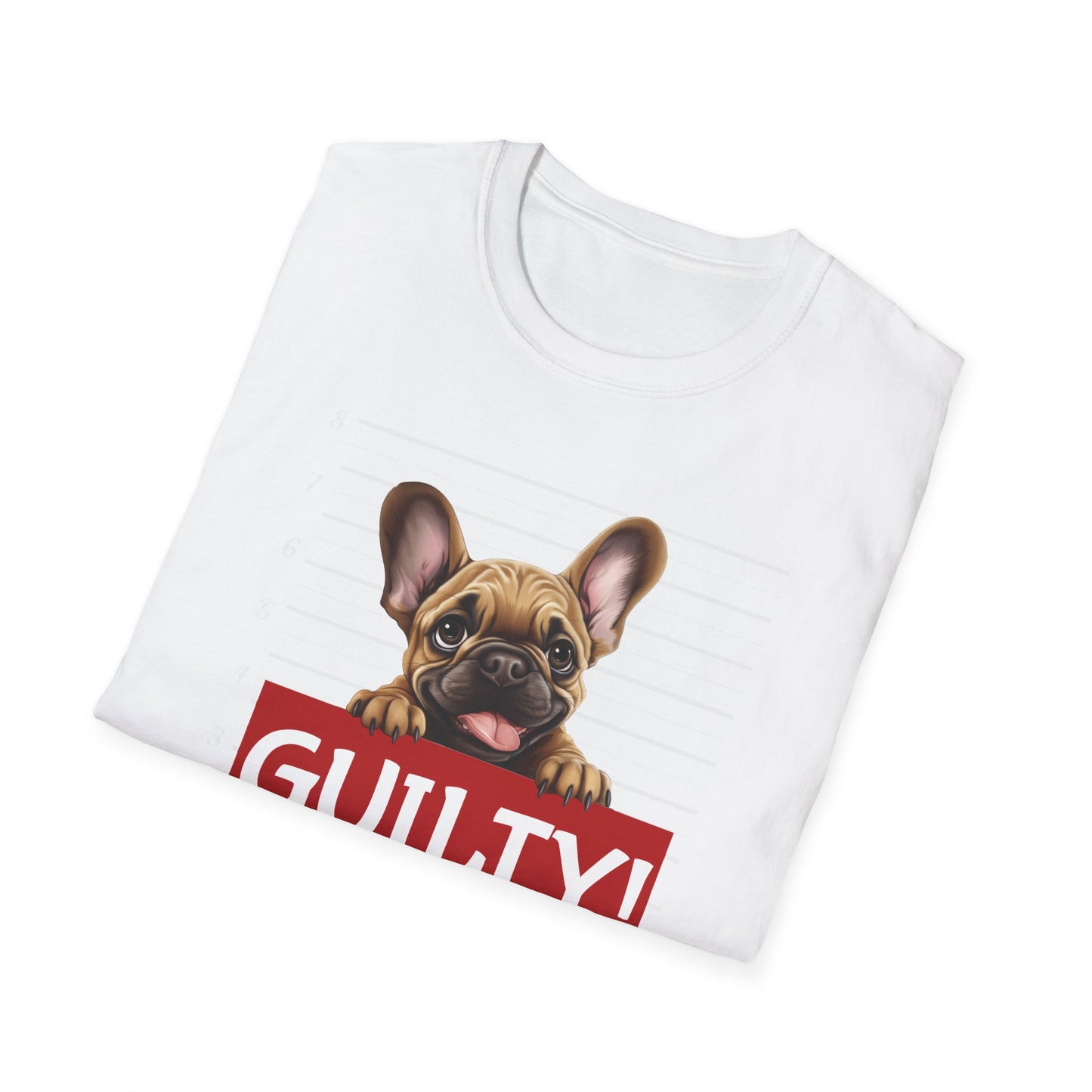 Funny French Bulldog T-shirt Guilty of Stealing My Heart Mugshot