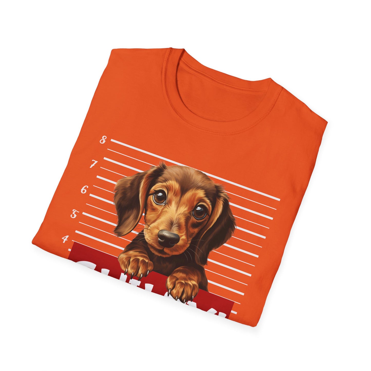 Funny Dachshund T-Shirt Mugshot Design