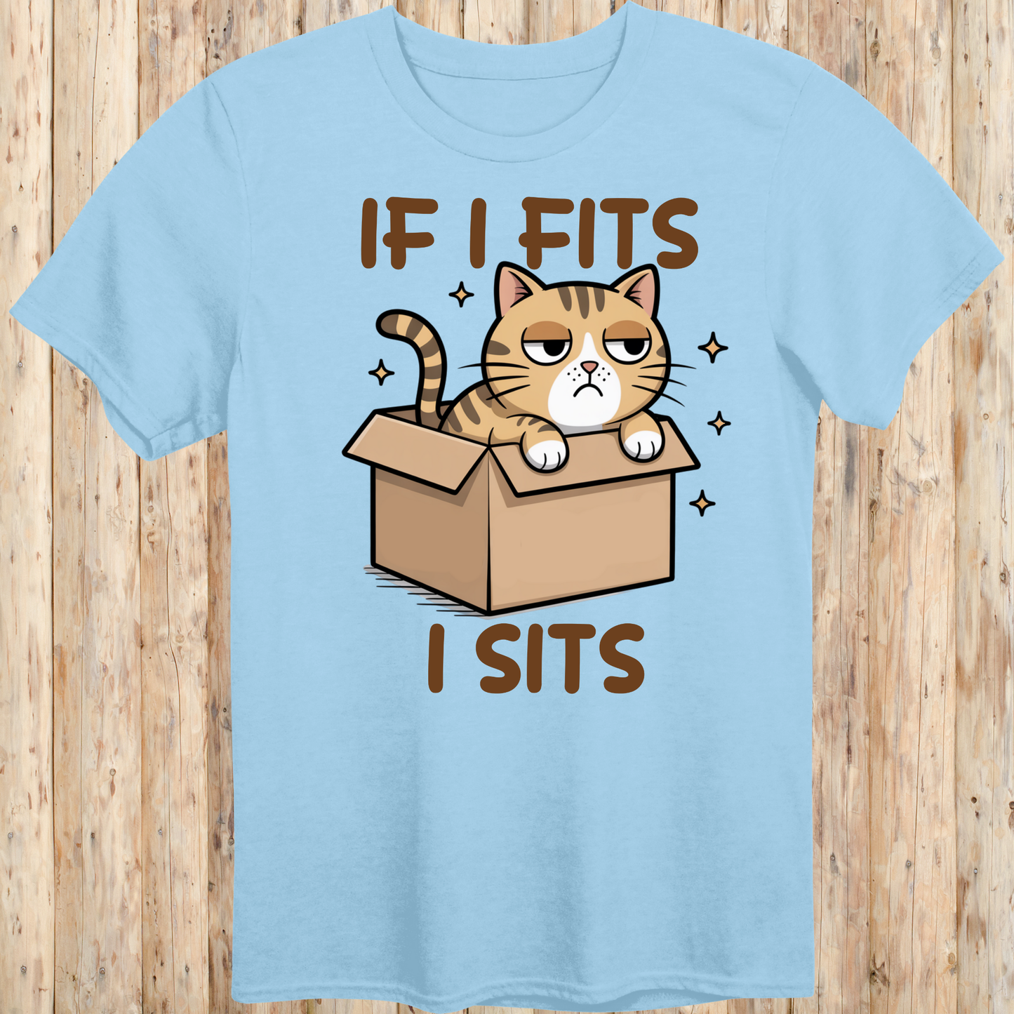 Funny Cat In Box T-Shirt - If I Fits I Sits