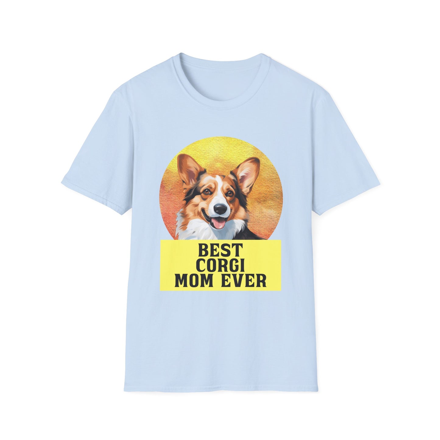 light blue Corgi Pembroke Cardigan Welsh Dog Mom T-Shirt for women men adults humans