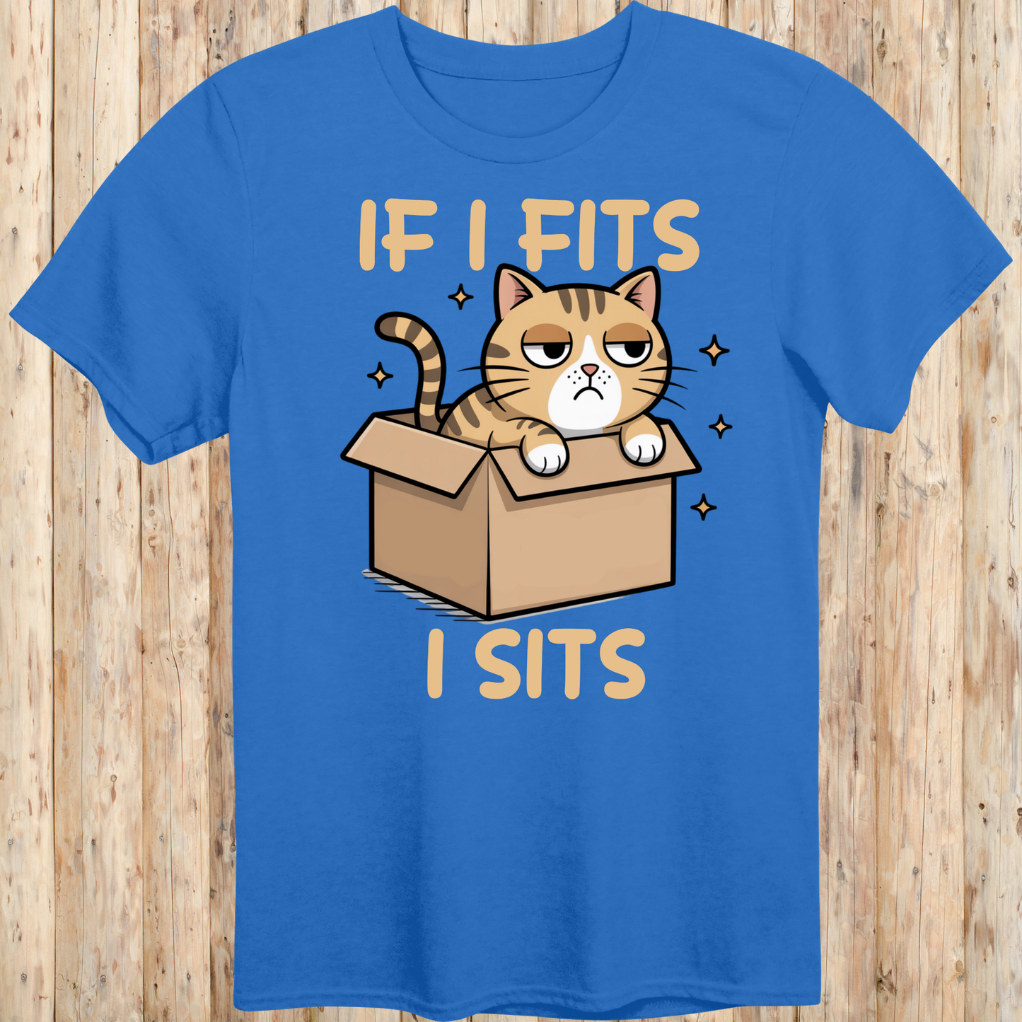 Funny Cat In Box T-Shirt - If I Fits I Sits