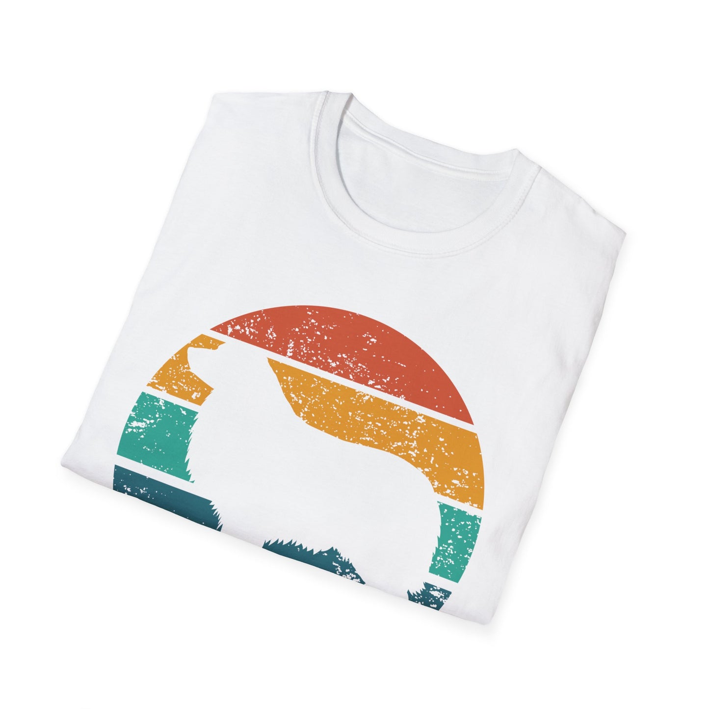 Australian Shepherd Retro Sunset Design T-Shirt for Men Women