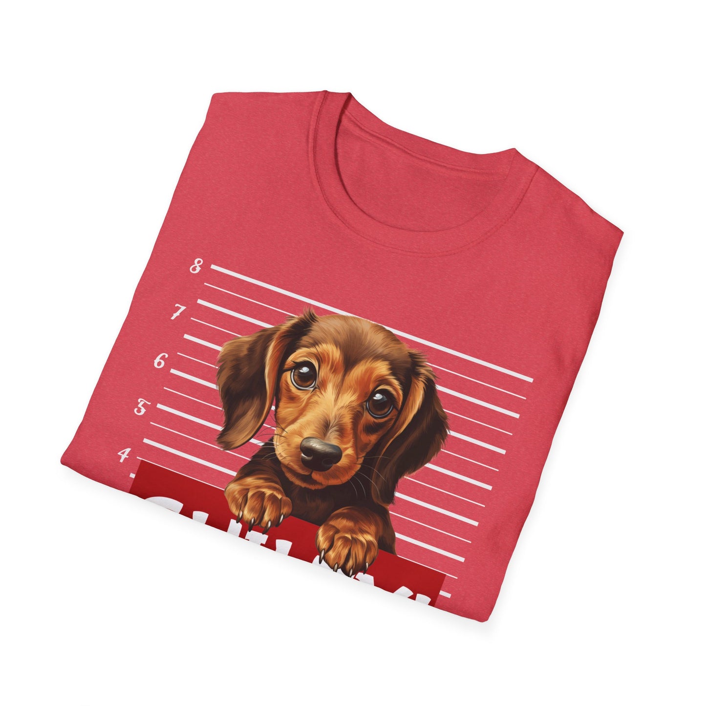 Funny Dachshund T-Shirt Mugshot Design