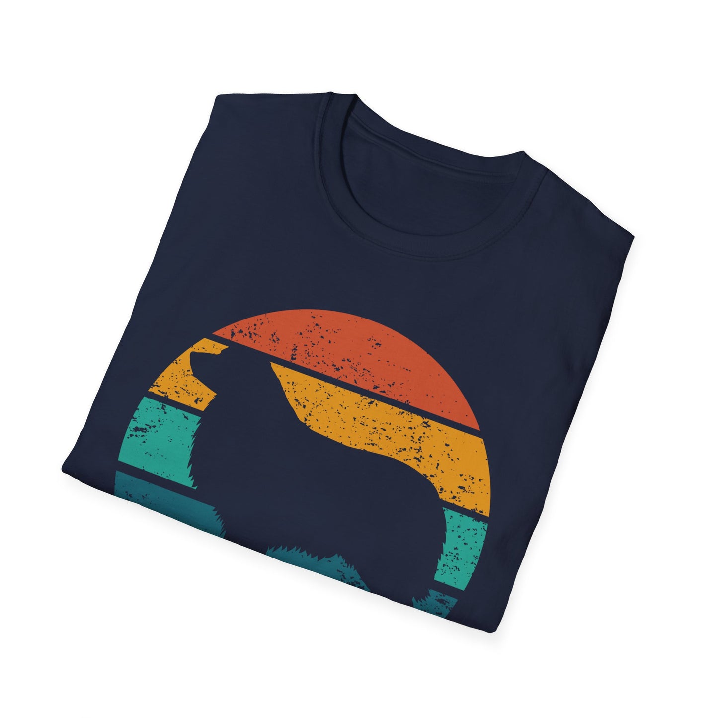 Australian Shepherd Retro Sunset Design T-Shirt for Men Women