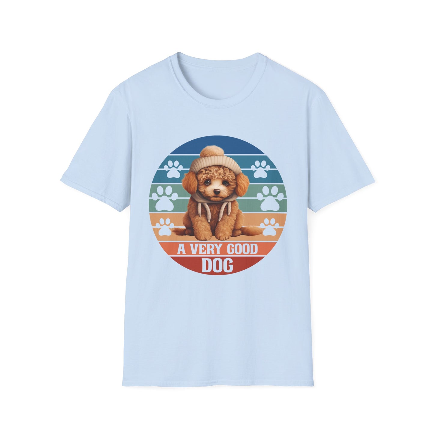 Poodle Retro Sunset T-Shirt A Very Good Dog