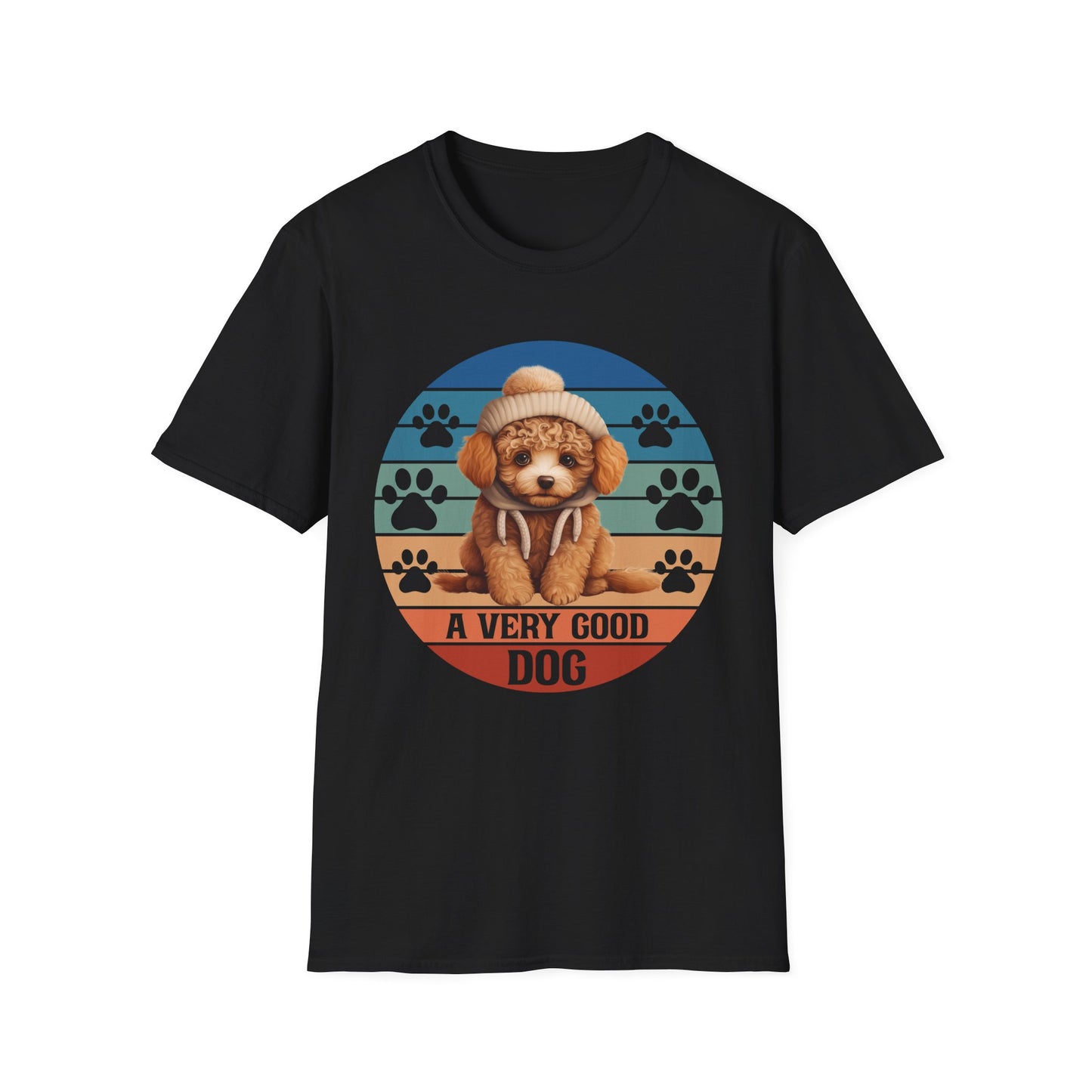 Poodle Retro Sunset T-Shirt A Very Good Dog