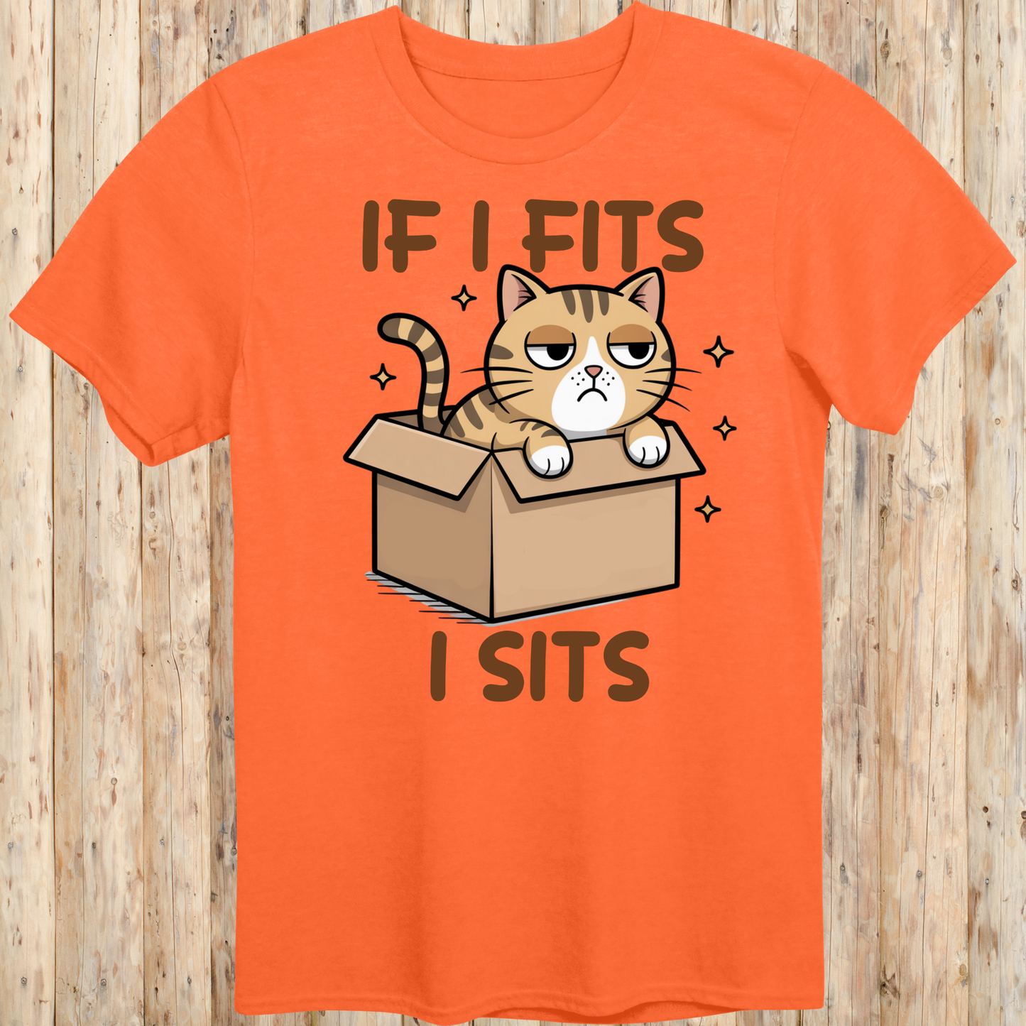 Funny Cat In Box T-Shirt - If I Fits I Sits