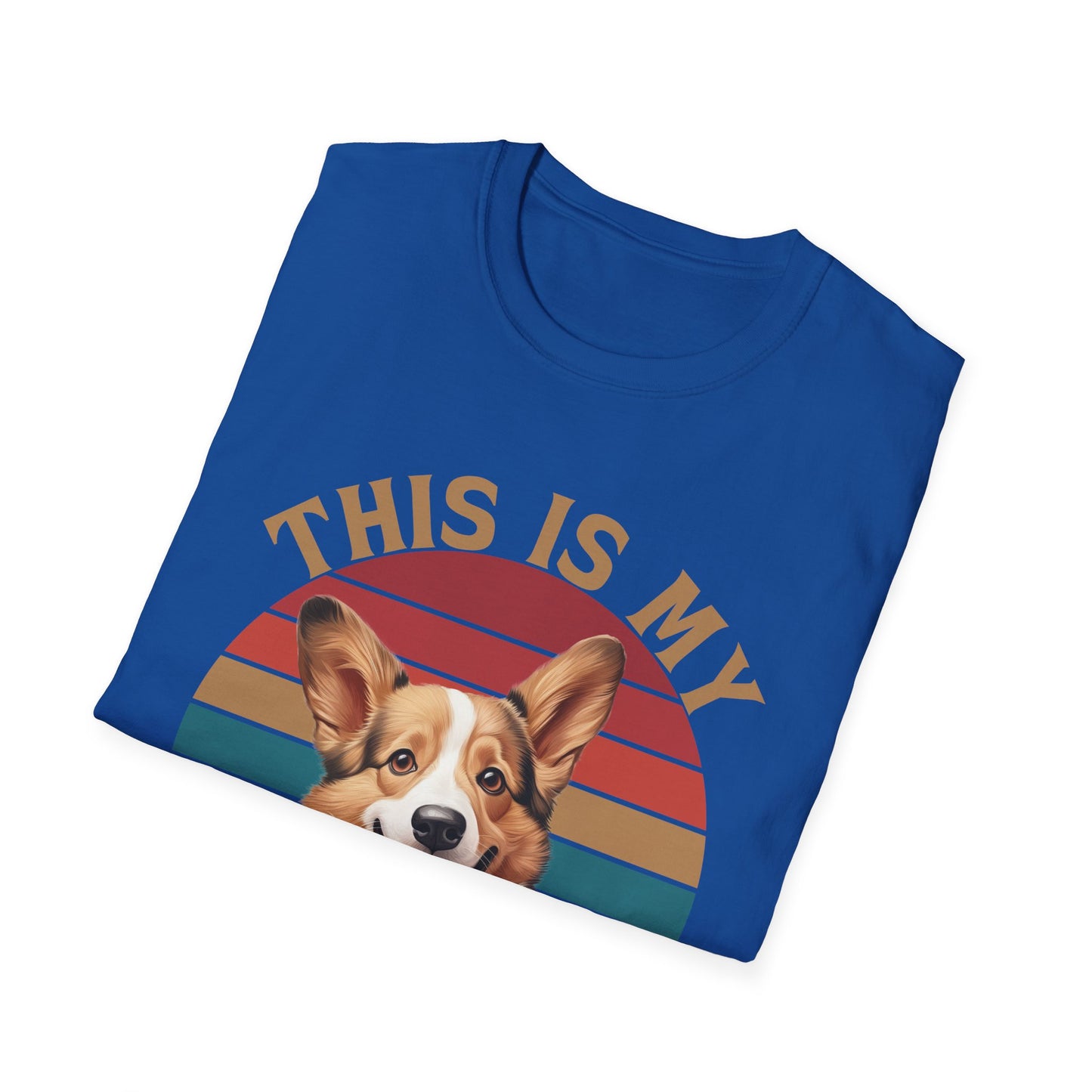 Funny Corgi T-Shirt - This Is My Therapist Unisex Softstyle Tee