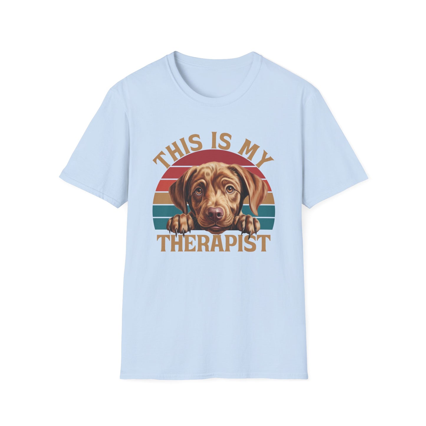 Light Blue Unisex T-Shirt Labrador Retriever This Is My Therapist for Women Men Adults