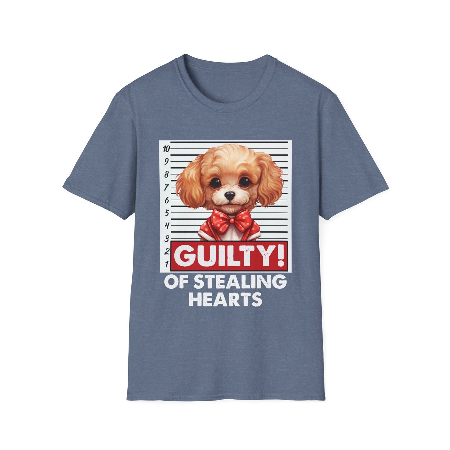 Funny Poodle Mugshot T-Shirt - Guilty of Stealing Hearts