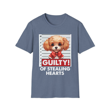 Funny Poodle Mugshot T-Shirt - Guilty of Stealing Hearts