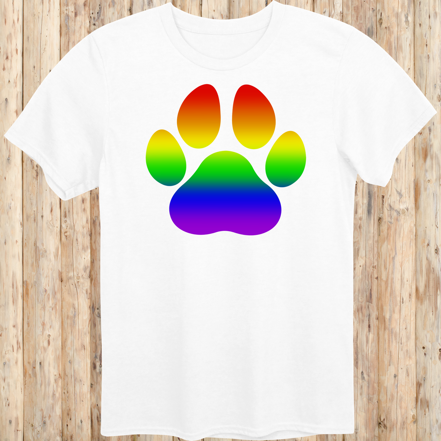 Dog Paw Print T-Shirt for LGBTQ Pride Supporters