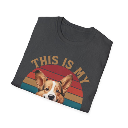 Funny Corgi T-Shirt - This Is My Therapist Unisex Softstyle Tee