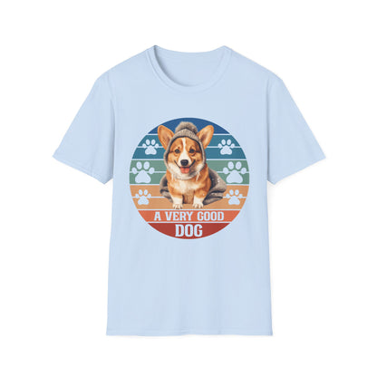 Corgi Retro Vibe T-Shirt - A Very Good Dog