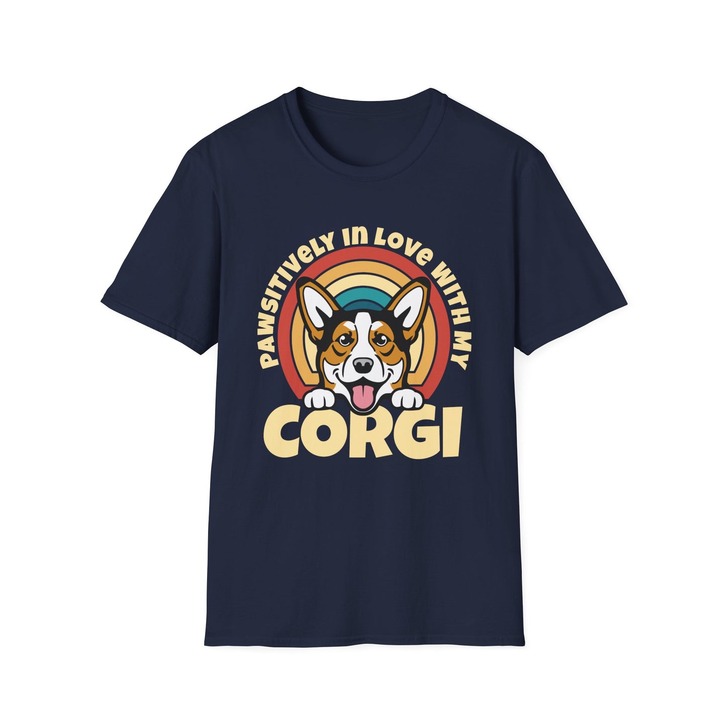 navy blue I Love My Corgi Pembroke Cardigan Welsh Dog Mom T-Shirt for women men adults humans