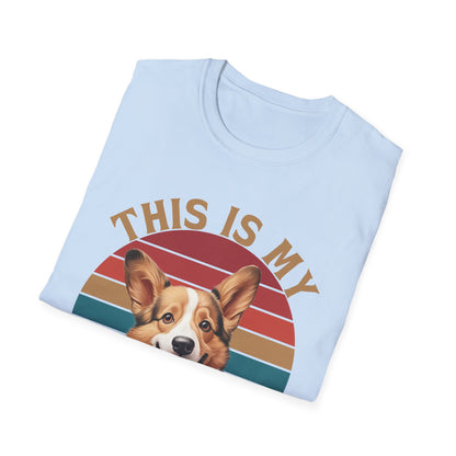 Funny Corgi T-Shirt - This Is My Therapist Unisex Softstyle Tee