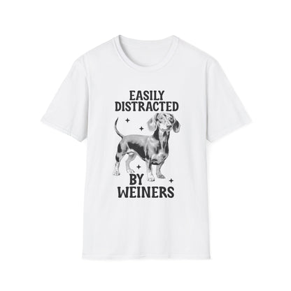 Funny Dachshund T-Shirt Easily Distracted By Weiners