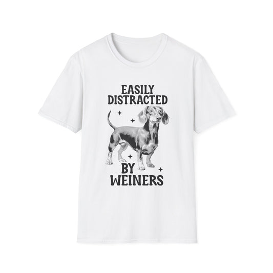 Funny Dachshund T-Shirt Easily Distracted By Weiners