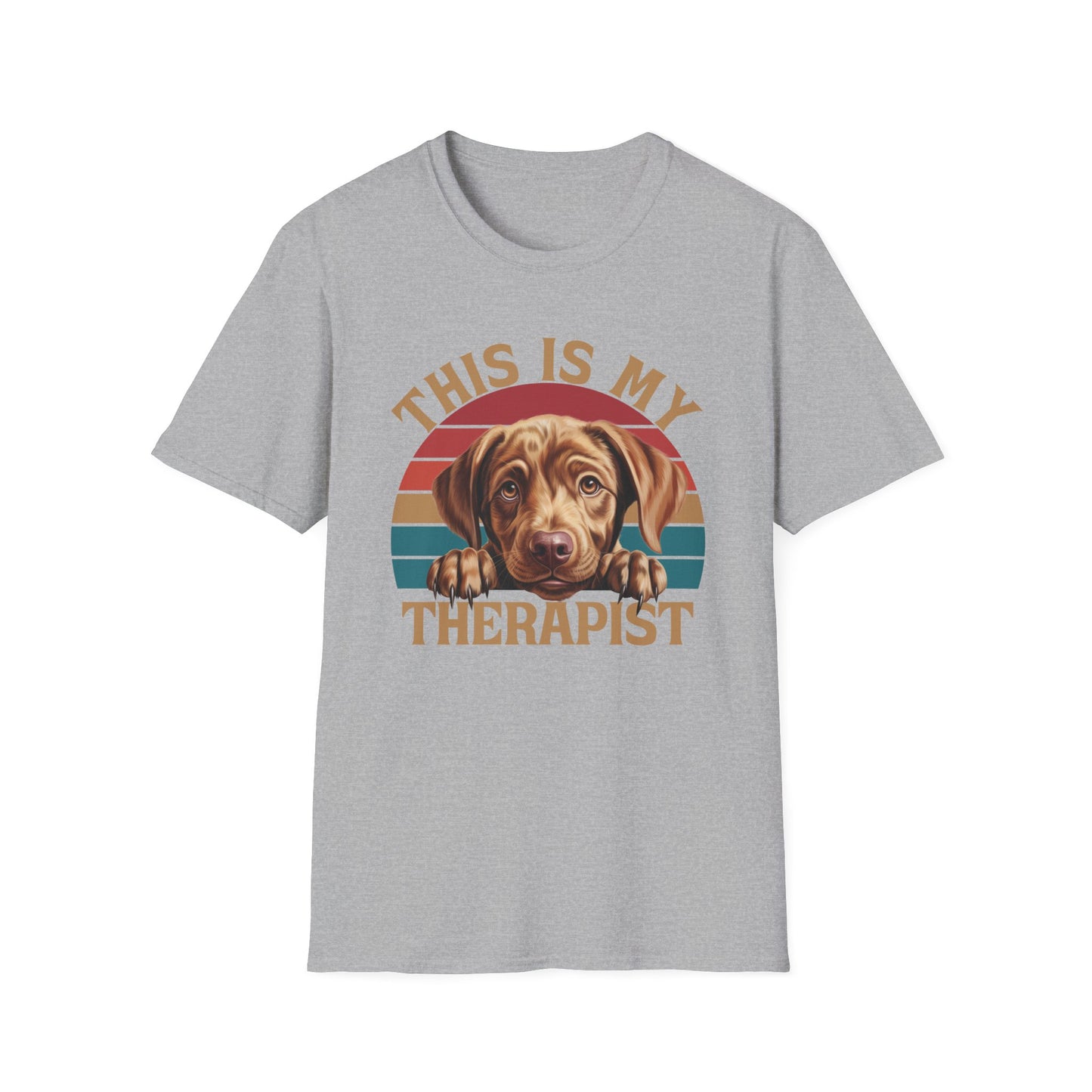 Sport Grey Unisex T-Shirt Labrador Retriever This Is My Therapist for Women Men Adults