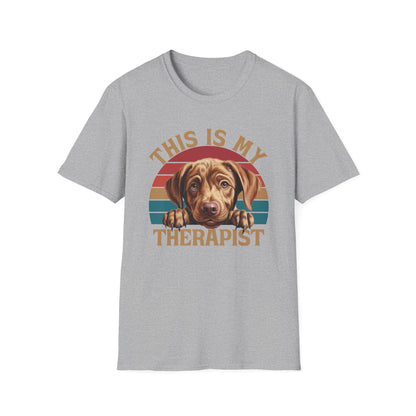 Sport Grey Unisex T-Shirt Labrador Retriever This Is My Therapist for Women Men Adults