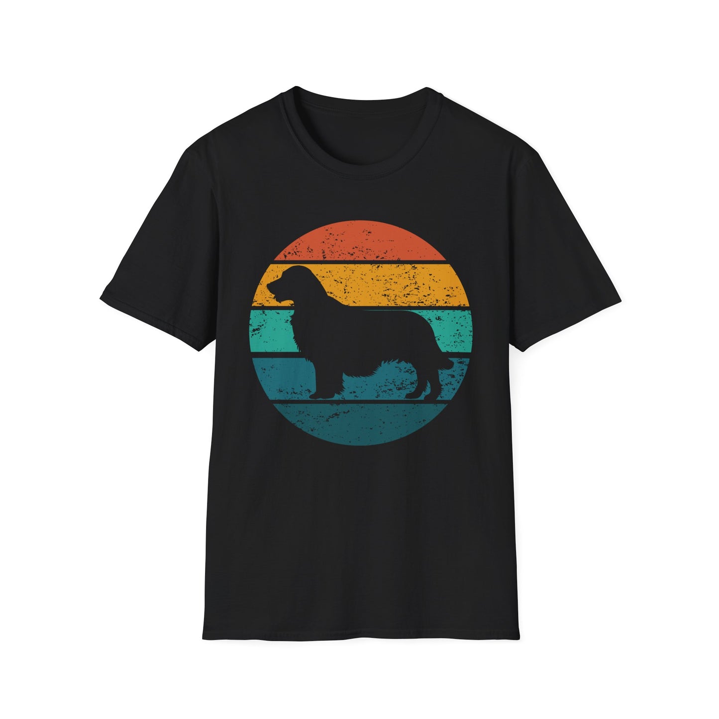 Golden Retriever Retro Sunset T-shirt for Dog Mom