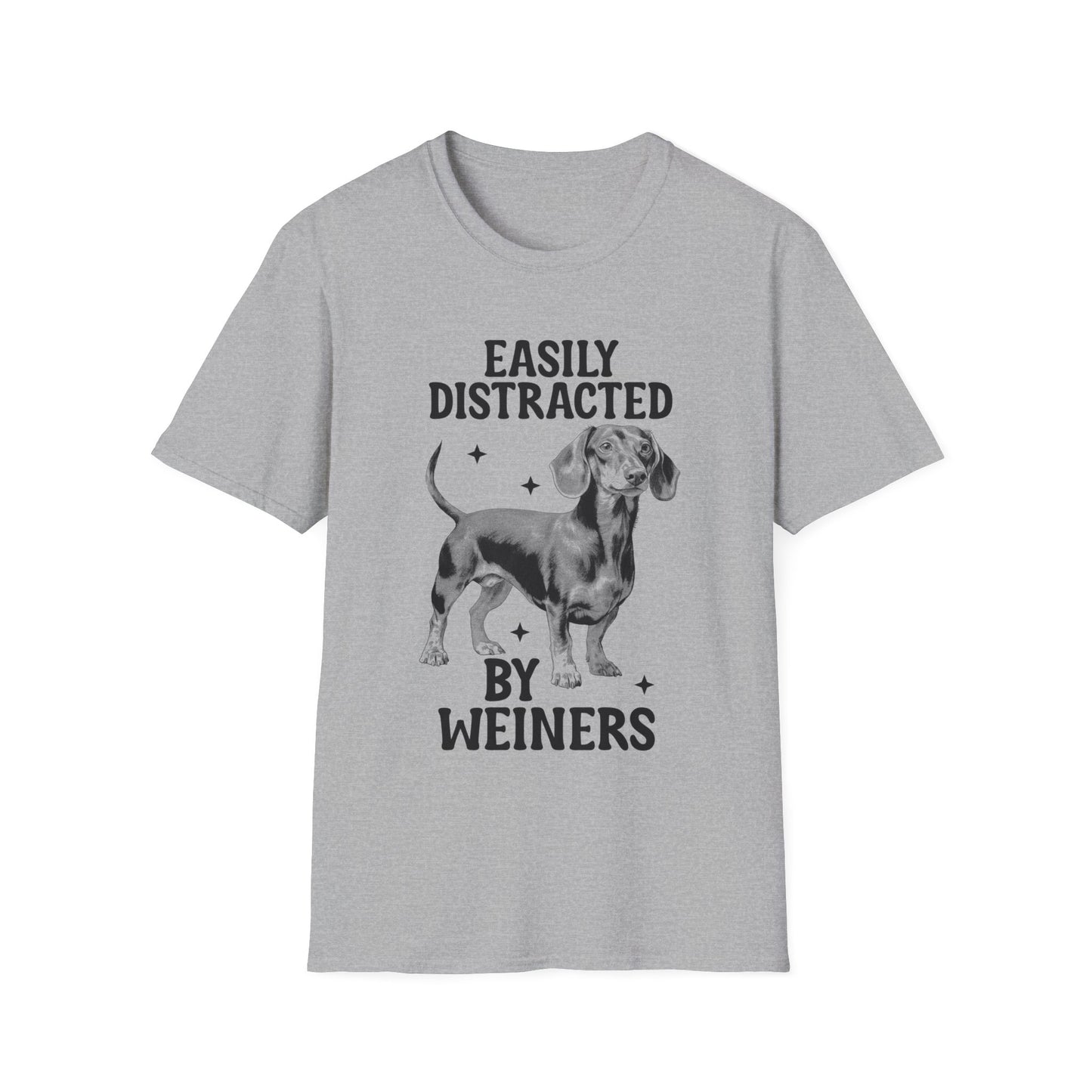 Funny Dachshund T-Shirt Easily Distracted By Weiners