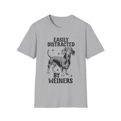 Funny Dachshund T-Shirt Easily Distracted By Weiners