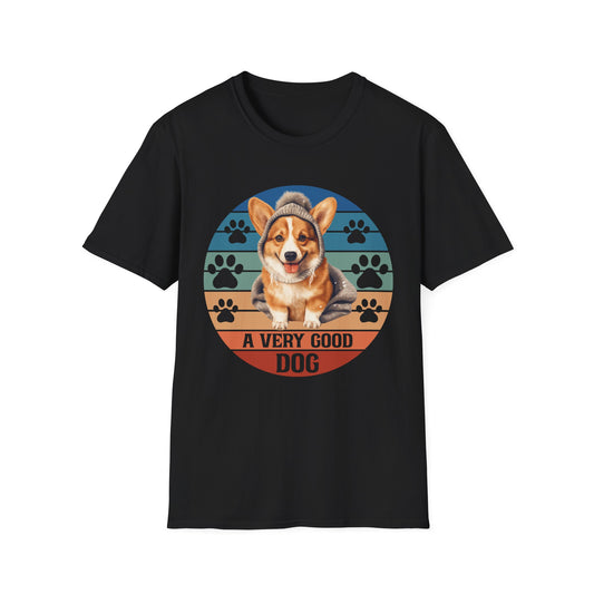 Corgi Retro Vibe T-Shirt - A Very Good Dog