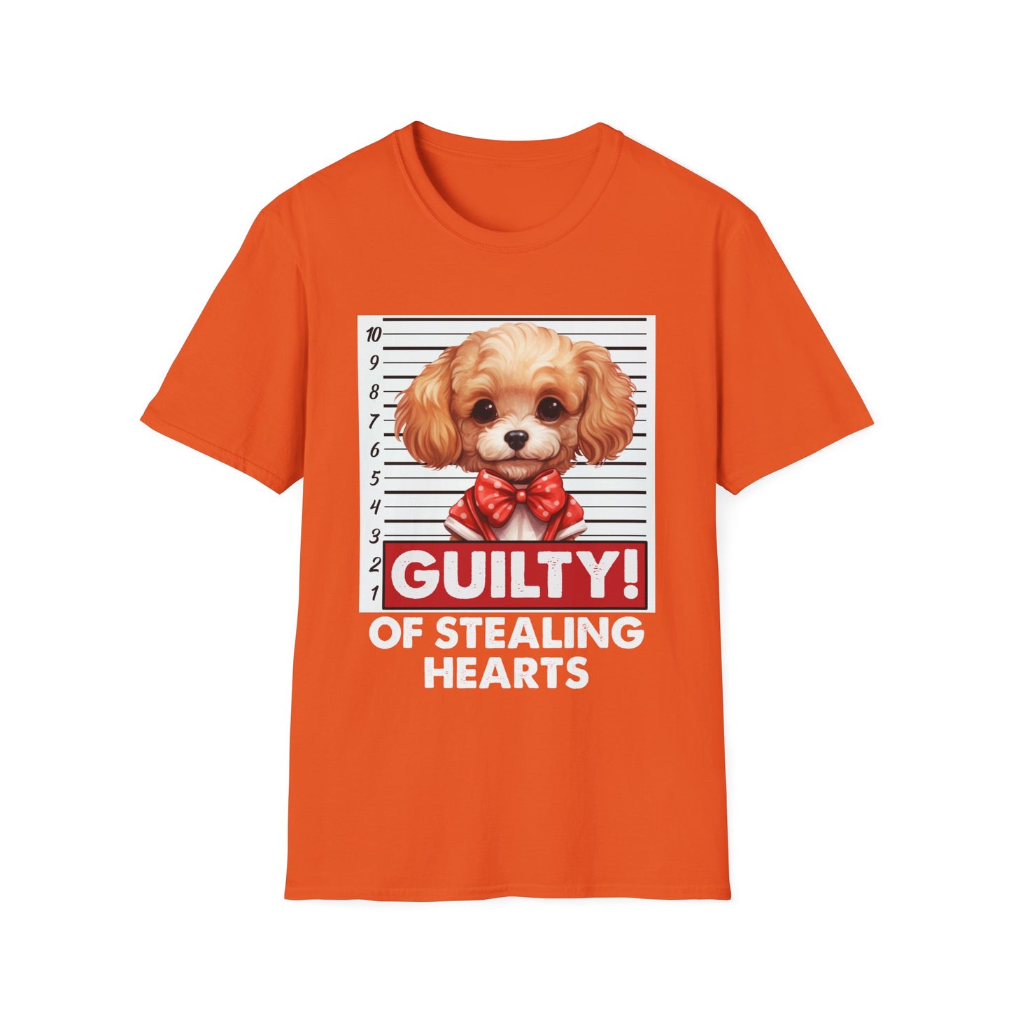 Funny Poodle Mugshot T-Shirt - Guilty of Stealing Hearts