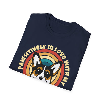 Cute Corgi T-Shirt - Pawsitively In Love