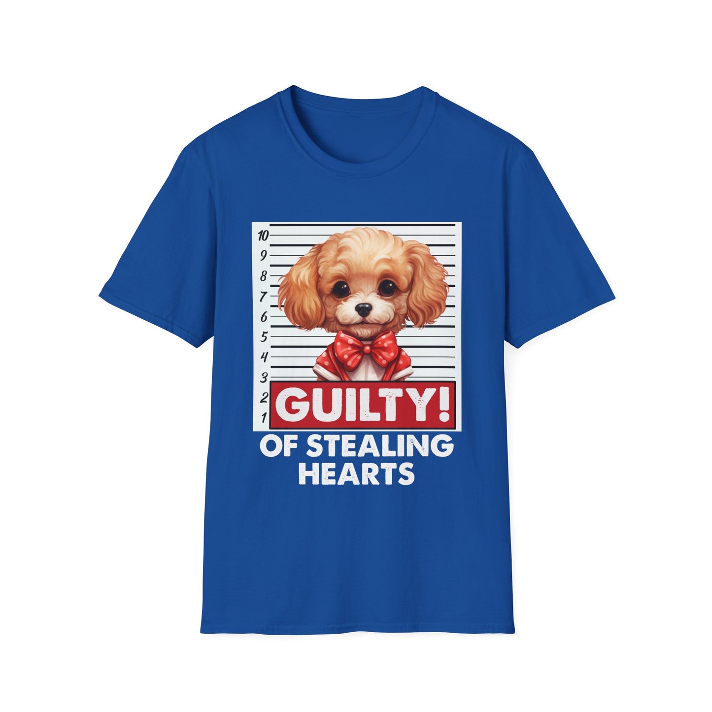 Funny Poodle Mugshot T-Shirt - Guilty of Stealing Hearts