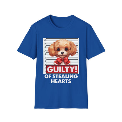 Funny Poodle Mugshot T-Shirt - Guilty of Stealing Hearts