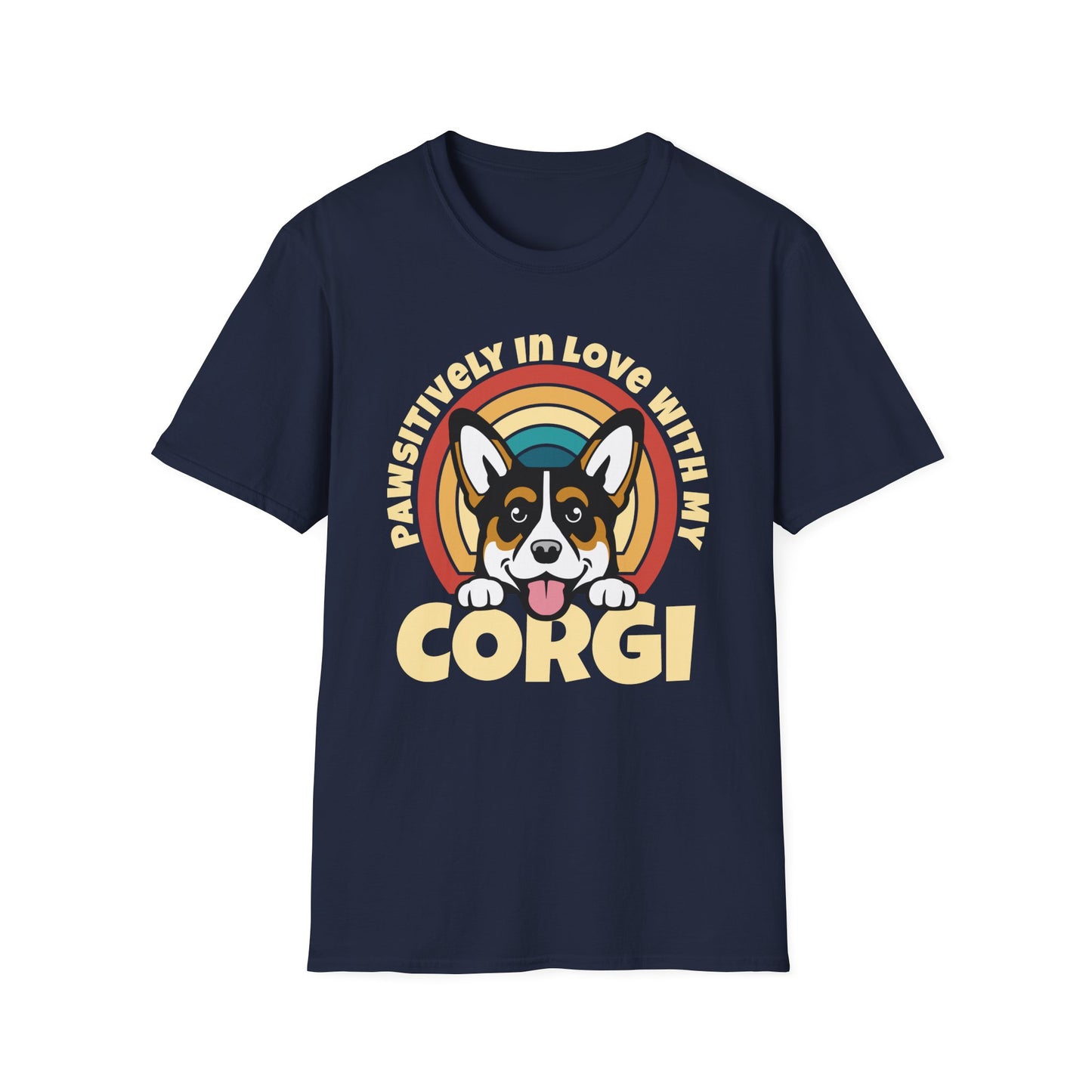 navy blue I Love My Corgi Pembroke Cardigan Welsh Dog Mom T-Shirt for women men adults humans