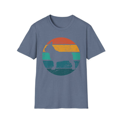 French Bulldog Retro Sunset Design Dog Silhouette T-shirt