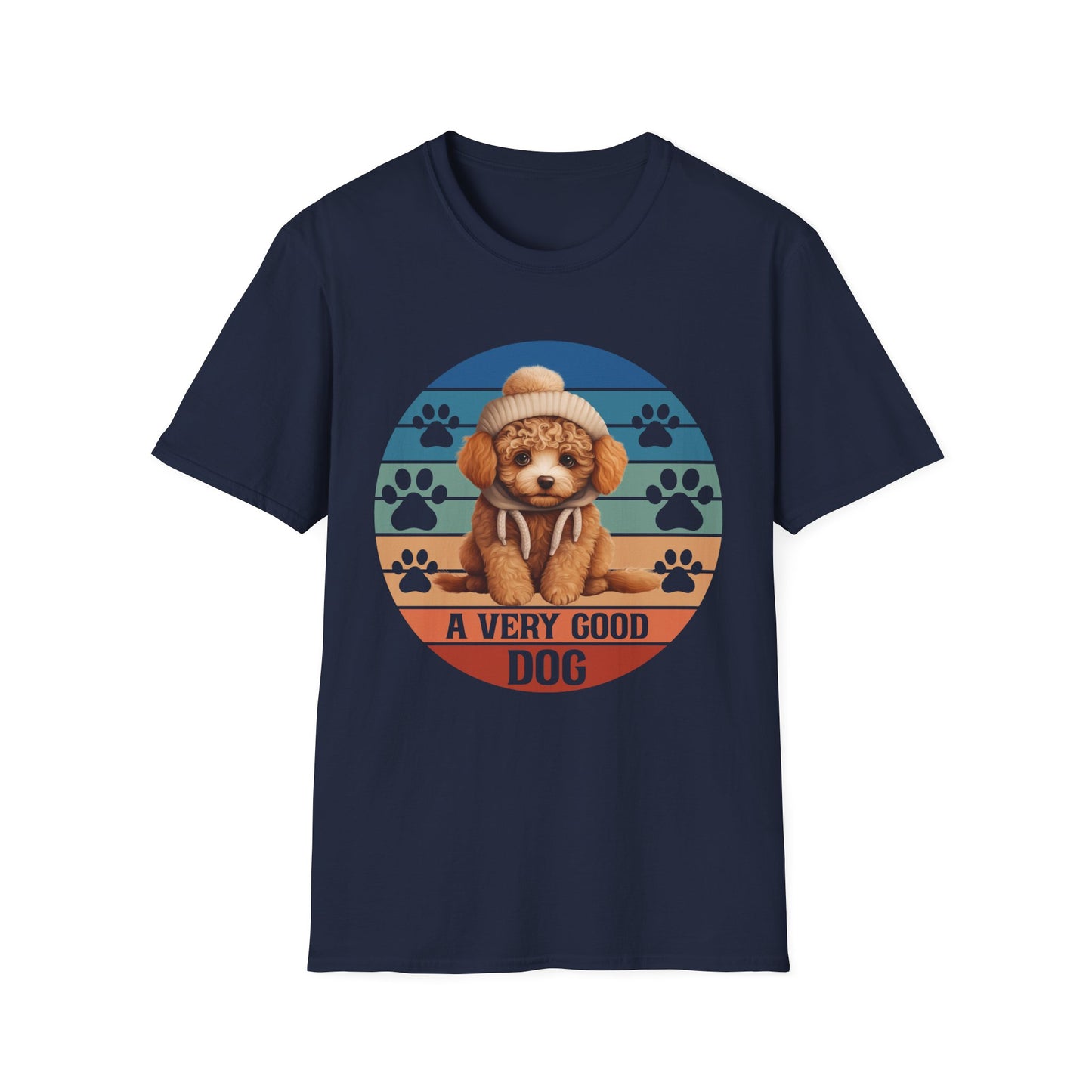 Poodle Retro Sunset T-Shirt A Very Good Dog