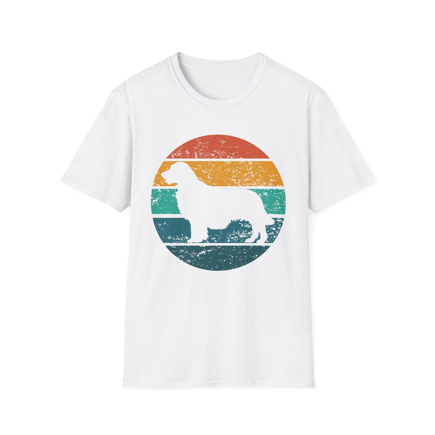 Golden Retriever Retro Sunset T-shirt for Dog Mom