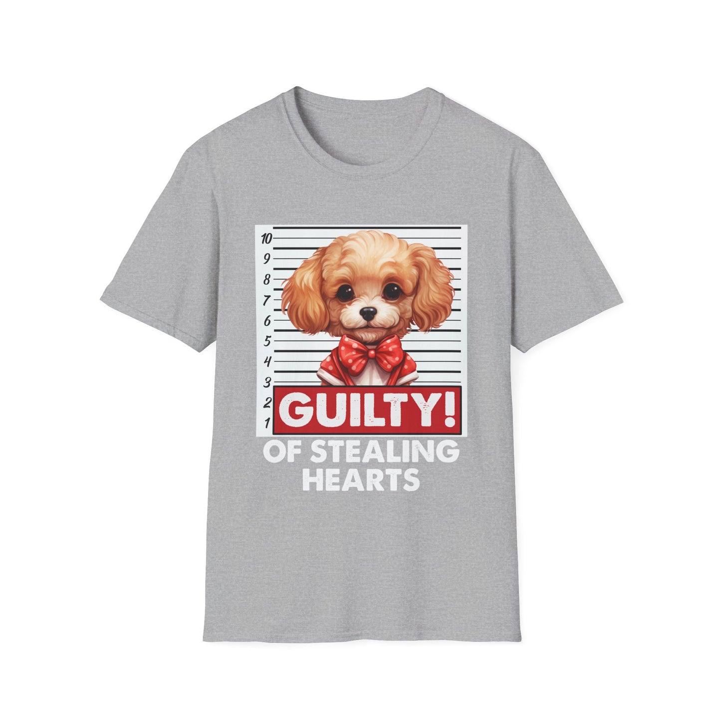 Funny Poodle Mugshot T-Shirt - Guilty of Stealing Hearts