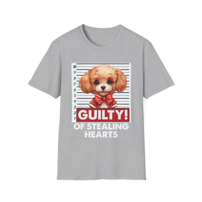 Funny Poodle Mugshot T-Shirt - Guilty of Stealing Hearts