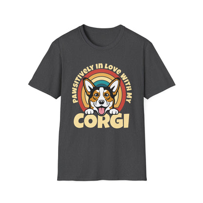 dark heather I Love My Corgi Pembroke Cardigan Welsh Dog Mom T-Shirt for women men adults humans